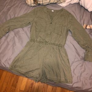 Army green romper